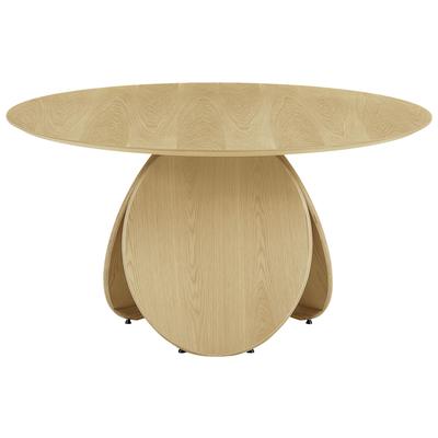 Contemporary Design Furniture Emil Natural Oak Round Dining Table  CDF-D68762