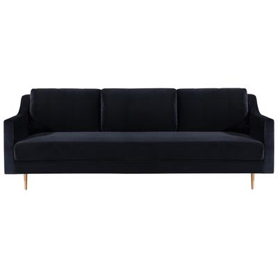 Contemporary Design Furniture Milan Black Velvet Sofa  CDF-L4112