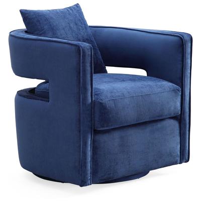 Contemporary Design Furniture Kennedy Navy Swivel Chair  CDF-L6124