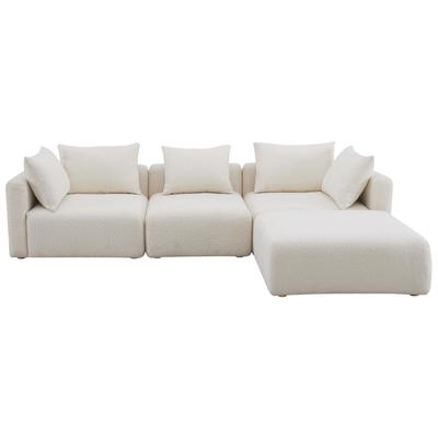 Contemporary Design Furniture Hangover Cream Boucle 4-Piece Modular Sectional  CDF-L68787-SEC