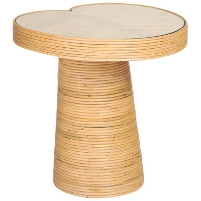 Contemporary Design Furniture Accent Tables, Glass Tables,glassWooden Tables,wood,mahogany,teak,pine,walnutAccent Tables,accentNested Tables,nesting,stackingSide Tables,side, Natural, Glass,Rattan Veneer,Wood, Side Tables, 793580627766, CDF-OC21018