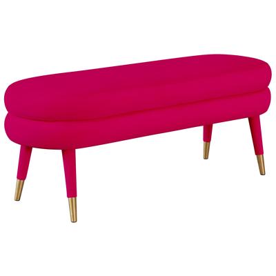 Contemporary Design Furniture Ottomans and Benches, Pink,Fuchsia,blush, Pink, Velvet, Benches, 793611832558, CDF-OC68123