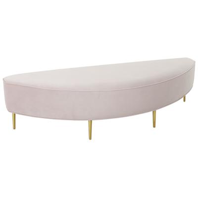 Contemporary Design Furniture Ottomans and Benches, Gold,Pink,Fuchsia,blush, Blush, Velvet,Wood, Benches, 793580617200, CDF-OC68358