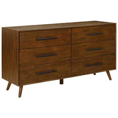 Contemporary Design Furniture Emery Pecan 6 Drawer Dresser  CDF-REN-B940-70