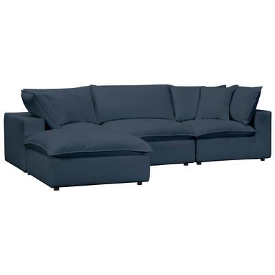 Contemporary Design Furniture Sofas and Loveseat, Loveseat,Love seatSectional,Sofa, Polyester, Contemporary,Contemporary/Modern, Navy, Polyester, Sectionals, 793580618870, CDF-REN-L0096-SEC