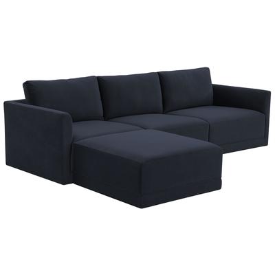 Contemporary Design Furniture Willow Navy Modular Sectional  CDF-REN-L03130-SEC