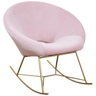 Contemporary Design Furniture Nolan Blush Velvet Rocking Chair  CDF-S3824