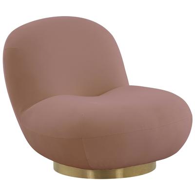Contemporary Design Furniture Emily Mauve Velvet Swivel Chair  CDF-S44173