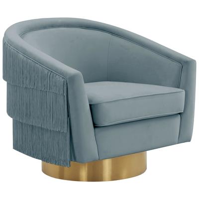 Contemporary Design Furniture Flapper Bluestone Swivel Chair  CDF-S44193