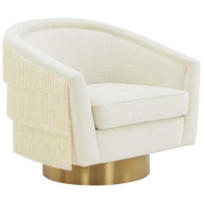 Contemporary Design Furniture Flapper Cream Swivel Chair  CDF-S44194