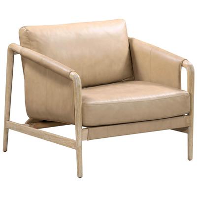 Contemporary Design Furniture Chakka Tan Genuine Leather Accent Chair  CDF-S54256