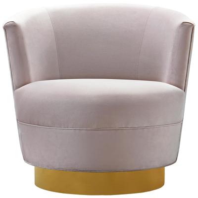 Contemporary Design Furniture Noah Blush Velvet Swivel Chair  CDF-S6157