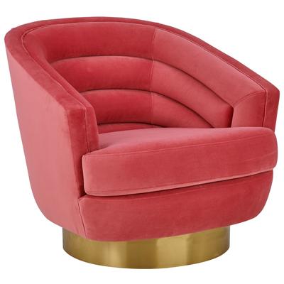 Contemporary Design Furniture Canyon Hot Pink Velvet Swivel Chair  CDF-S6405