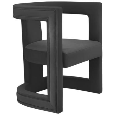 Contemporary Design Furniture Ada Black Velvet Chair  CDF-S68257