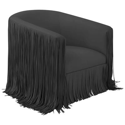 Contemporary Design Furniture Shag Me Black Vegan Leather Swivel Chair  CDF-S68327