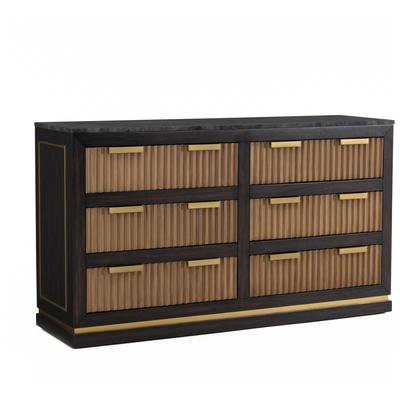 Contemporary Design Furniture Brooke Espresso Walnut 6 Drawer Dresser  CDF-VB44171