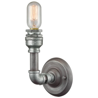 Elk Lighting Cast Iron Pipe 1 Light Vanity In Weathered Zinc 10682/1