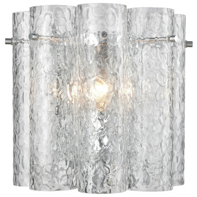 Elk Lighting Glass Symphony 1-light Sconce In Polished Chrome With Clear Textured Glass Cylinders 11910/1