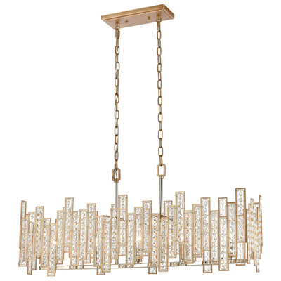 Elk Lighting Equilibrium 5-light Island Light In Matte Gold With Clear Crystal 12136/5