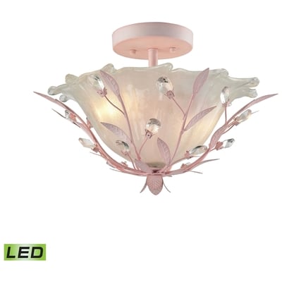 Elk Lighting Circeo 2-light Semi Flush In Light Pink With Frosted Hand-formed Glass - Includes Led Bulbs 18151/2-LED