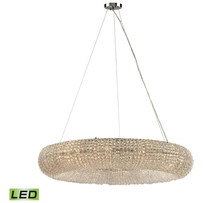 Elk Lighting Crystal Ring 12-light Chandelier In Chrome With Clear Crystal Beads - Includes Led Bulbs 45293/12-LED