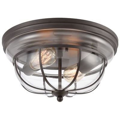 Elk Lighting Manhattan Boutique 2-light Flush Mount In Oil Rubbed Bronze With Clear Glass 46564/2