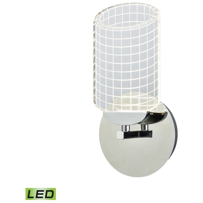 Elk Lighting Lightlines 1-light Wall Lamp In Polished Chrome With Etched Clear Acrylic - Integrated Led 54020/LED