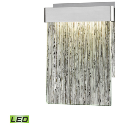 Elk Lighting Meadowland 1-light Sconce In Satin Aluminum And Chrome With Textured Glass - Integrated Led 85110/LED
