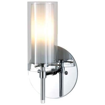 Elk Lighting Tubolaire 1-light Wall Lamp In Chrome With Clear Outer Glass And Frosted Interior BV671-90-15