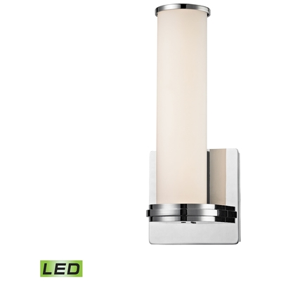 Elk Lighting Baton 1-light Sconce In Chrome With Opal White Glass Diffuser - Integrated Led WSL1301-10-15
