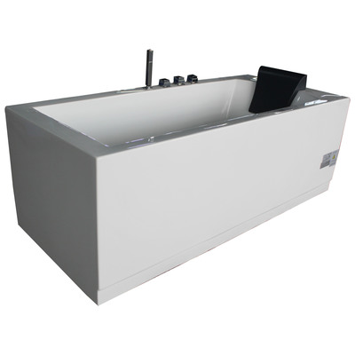Eago AM154ETL-L6 6 Ft Acrylic White Rectangular Whirlpool Bathtub W Fixtures