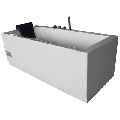 Eago AM154ETL-R5 5 Ft Acrylic White Rectangular Whirlpool Bathtub W Fixtures