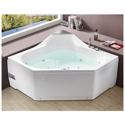 Eago AM156ETL 5 Ft Clear Corner Acrylic Whirlpool Bathtub For Two