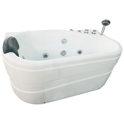 Eago 5' White Acrylic Corner Whirpool Bathtub - Drain On Right AM175-R