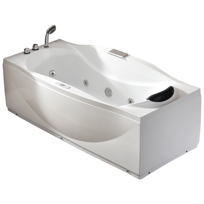 Eago AM189ETL-L 6 Ft Left Drain Acrylic White Whirlpool Bathtub W Fixtures