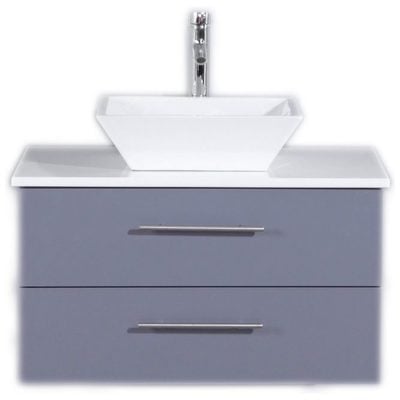 Eviva Totti Wave 30-inch Gray Modern Bathroom Vanity With Counter-top And Sink EVVN147-30GR