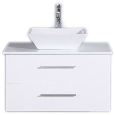 Eviva Totti Wave 30-inch White Modern Bathroom Vanity With Counter-top And Sink EVVN147-30WH