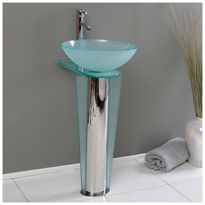 Fresca Vitale Modern Glass Bathroom Pedistal CMB1053-V