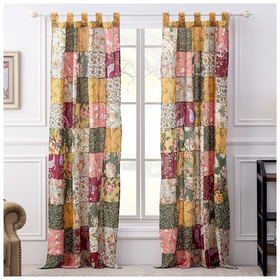 Greenland Home Fashions Antique Chic Panel Pair-patchwork Window In Multi GL-0407APP