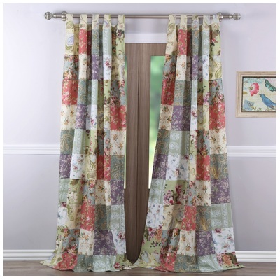 Greenland Home Fashions Blooming Prairie Panel Pair-patchwork Window In Multi GL-0809CPP