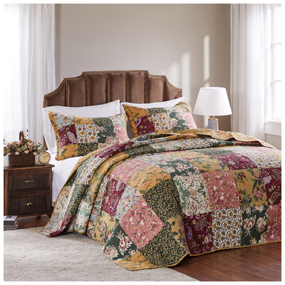 Greenland Home Fashions Antique Chic King Bedspread Set, 3-piece In Multi GL-0810AK
