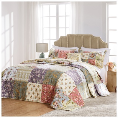 Greenland Home Fashions Blooming Prairie King Bedspread Set, 3-piece In Multi GL-0910NK