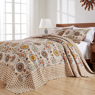 Greenland Home Fashions Andorra Multi Bedspread Set 3-Piece King/Cal King 120x118 + 20x36 (2), 636047318442, GL-1304AJSK