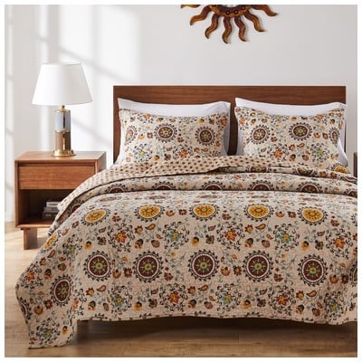 Greenland Home Fashions Andorra King Quilt Set, 3-piece In Multi GL-1304AMSK Quilt Set