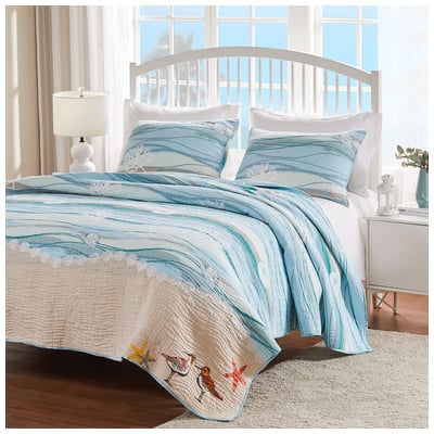 Greenland Home Fashions Maui Full/queen Quilt Set, 3-piece In Multi GL-1512AMSQ Quilt Set