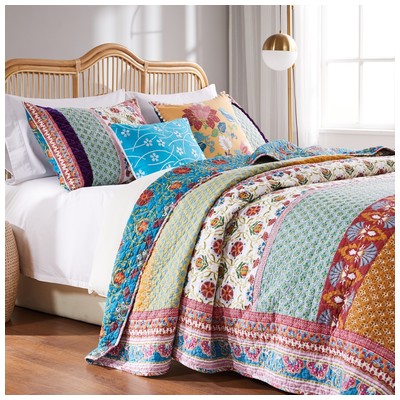 Greenland Home Fashions Thalia King Quilt Set, 3-piece In Multi GL-1606AMSK Quilt Set