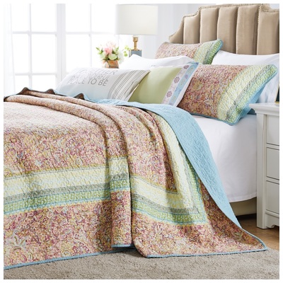 Greenland Home Fashions Palisades Queen Bedspread Set, 3-piece In Pastel GL-1704LQ