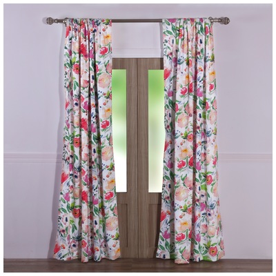 Greenland Home Fashions Blossom Panel Pair Window In Multi GL-1711BWP