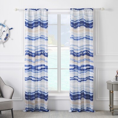 Greenland Home Fashions Crystal Cove Blue Window Panel Pair 42x84 (2), 3x24 (2), 636047388193, GL-1801CWP