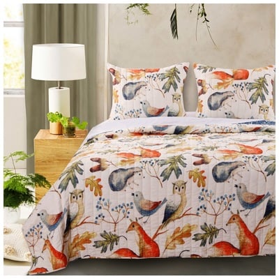 Greenland Home Fashions Willow Full/queen Quilt Set, 3-piece In Multi GL-1806BMSQ Quilt Set